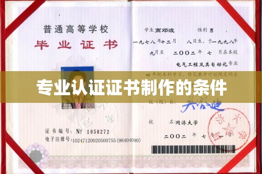 田中专业认证证书制作的条件