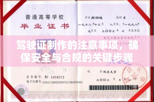 万江驾驶证制作的注意事项，确保安全与合规的关键步骤